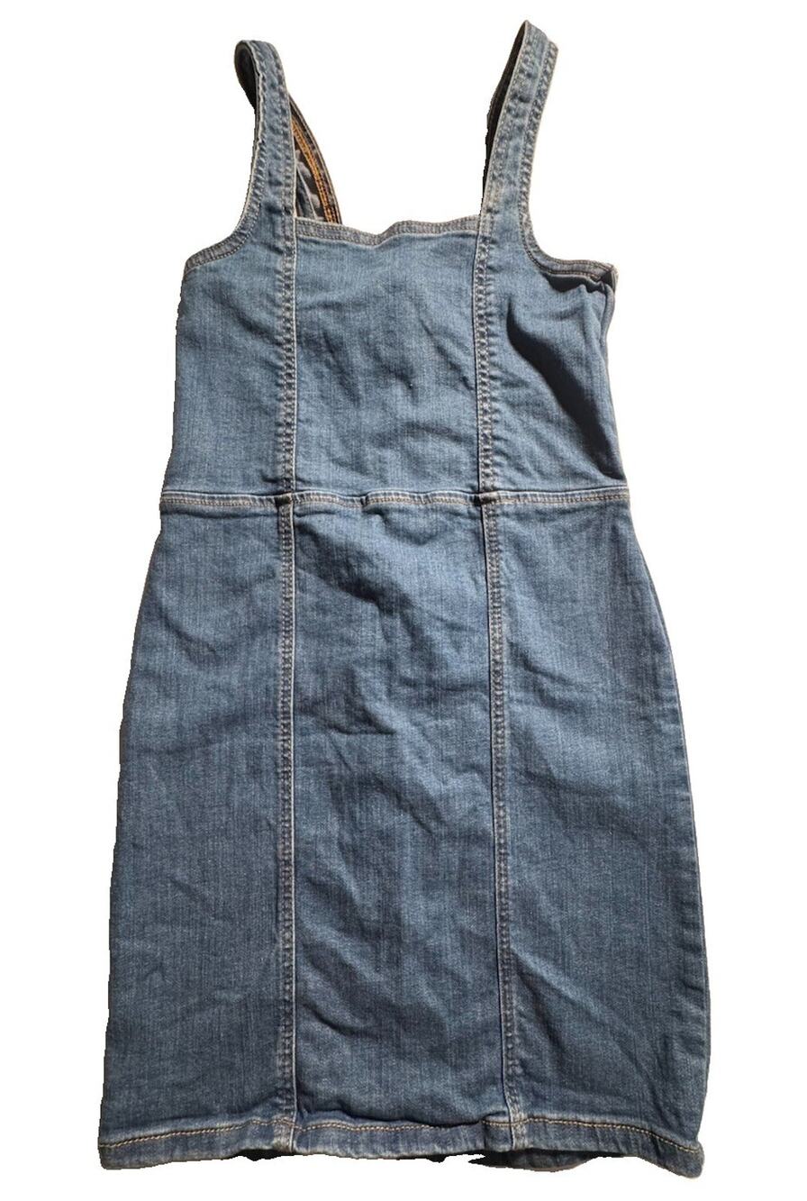 Art Class Girls L 10-12 Blue Denim Bodycon Dress Sleeveless Stretch Zip